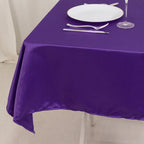 Lamour Satin 54"x54" Table Overlay Square Tablecloth Purple - Durable & Silk - Like Table Cover - Bell Racket Store