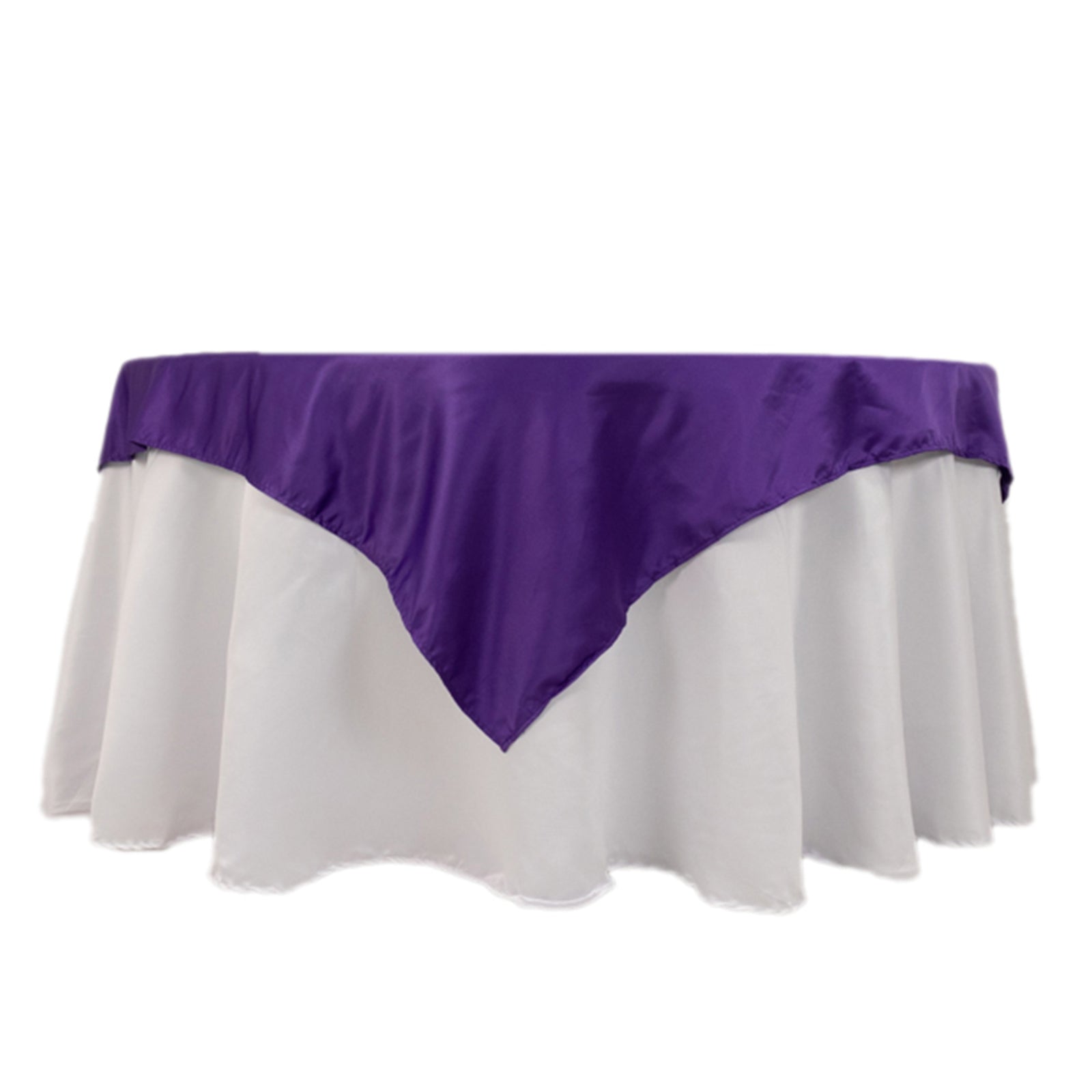 Lamour Satin 54"x54" Table Overlay Square Tablecloth Purple - Durable & Silk - Like Table Cover - Bell Racket Store