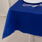 Lamour Satin 54"x54" Table Overlay Square Tablecloth Royal Blue - Durable & Silk - Like Table Cover - Bell Racket Store