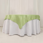 Lamour Satin 54"x54" Table Overlay Square Tablecloth Sage Green - Durable & Silk - Like Table Cover - Bell Racket Store