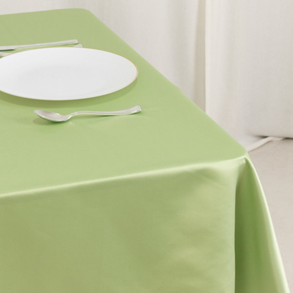 Lamour Satin 54"x54" Table Overlay Square Tablecloth Sage Green - Durable & Silk - Like Table Cover - Bell Racket Store