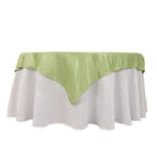 Lamour Satin 54"x54" Table Overlay Square Tablecloth Sage Green - Durable & Silk - Like Table Cover - Bell Racket Store