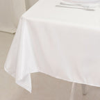 Lamour Satin 54"x54" Table Overlay Square Tablecloth White - Durable & Silk - Like Table Cover for Weddings & Parties - Bell Racket Store