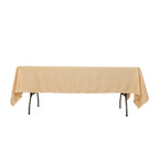 Lamour Satin 60"x102" Rectangle Tablecloth Beige - Durable & Silky Soft Feel Table Cover - Bell Racket Store