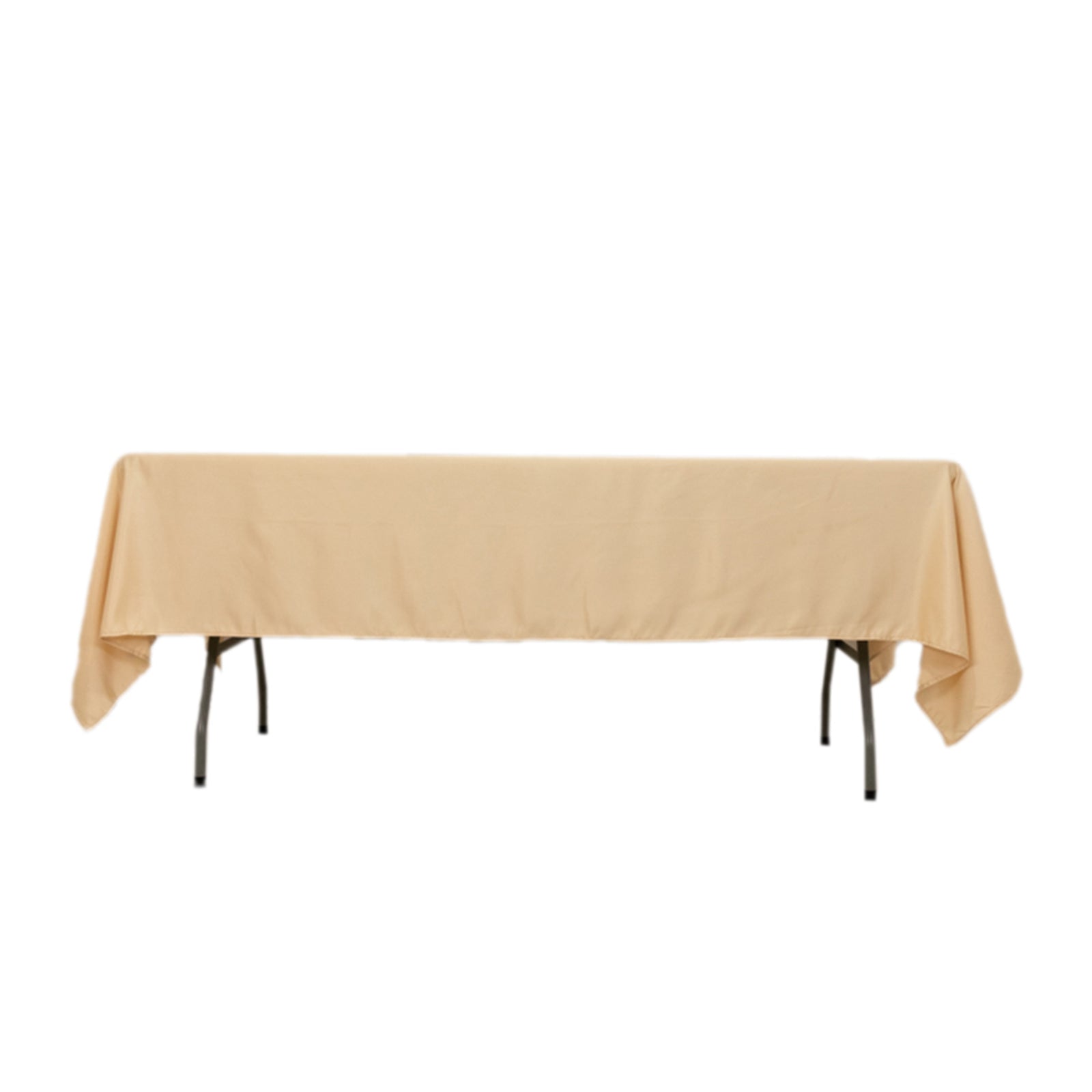 Lamour Satin 60"x102" Rectangle Tablecloth Beige - Durable & Silky Soft Feel Table Cover - Bell Racket Store