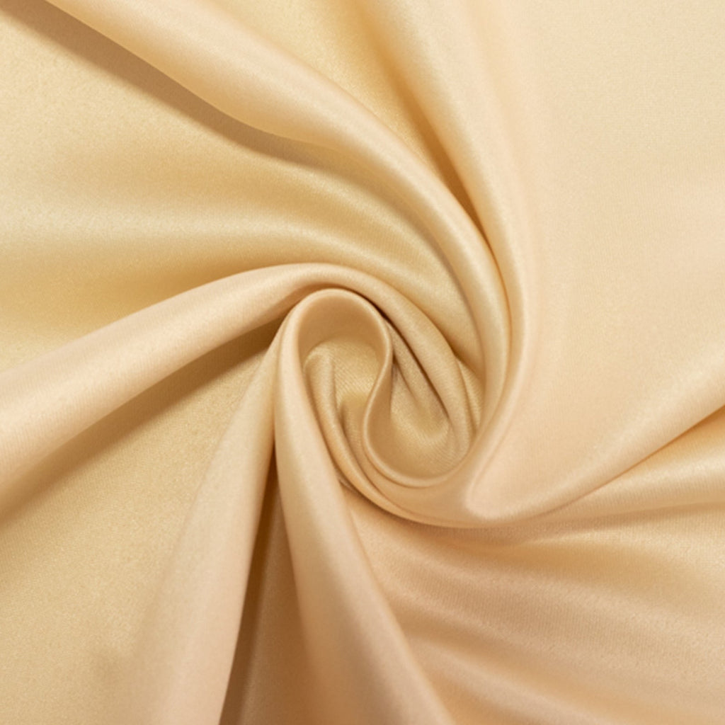 Lamour Satin 60"x102" Rectangle Tablecloth Beige - Durable & Silky Soft Feel Table Cover - Bell Racket Store