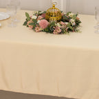 Lamour Satin 60"x102" Rectangle Tablecloth Beige - Durable & Silky Soft Feel Table Cover - Bell Racket Store