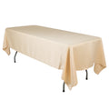 Lamour Satin 60"x102" Rectangle Tablecloth Beige - Durable & Silky Soft Feel Table Cover - Bell Racket Store