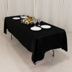 Lamour Satin 60"x102" Rectangle Tablecloth Black - Durable & Silky Soft Feel Table Cover for Weddings & Banquets - Bell Racket Store