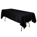 Lamour Satin 60"x102" Rectangle Tablecloth Black - Durable & Silky Soft Feel Table Cover for Weddings & Banquets - Bell Racket Store