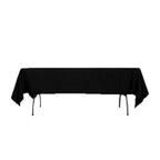 Lamour Satin 60"x102" Rectangle Tablecloth Black - Durable & Silky Soft Feel Table Cover for Weddings & Banquets - Bell Racket Store