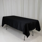 Lamour Satin 60"x102" Rectangle Tablecloth Black - Durable & Silky Soft Feel Table Cover for Weddings & Banquets - Bell Racket Store