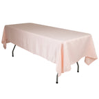 Lamour Satin 60"x102" Rectangle Tablecloth Blush - Durable & Silky Soft Feel Table Cover - Bell Racket Store