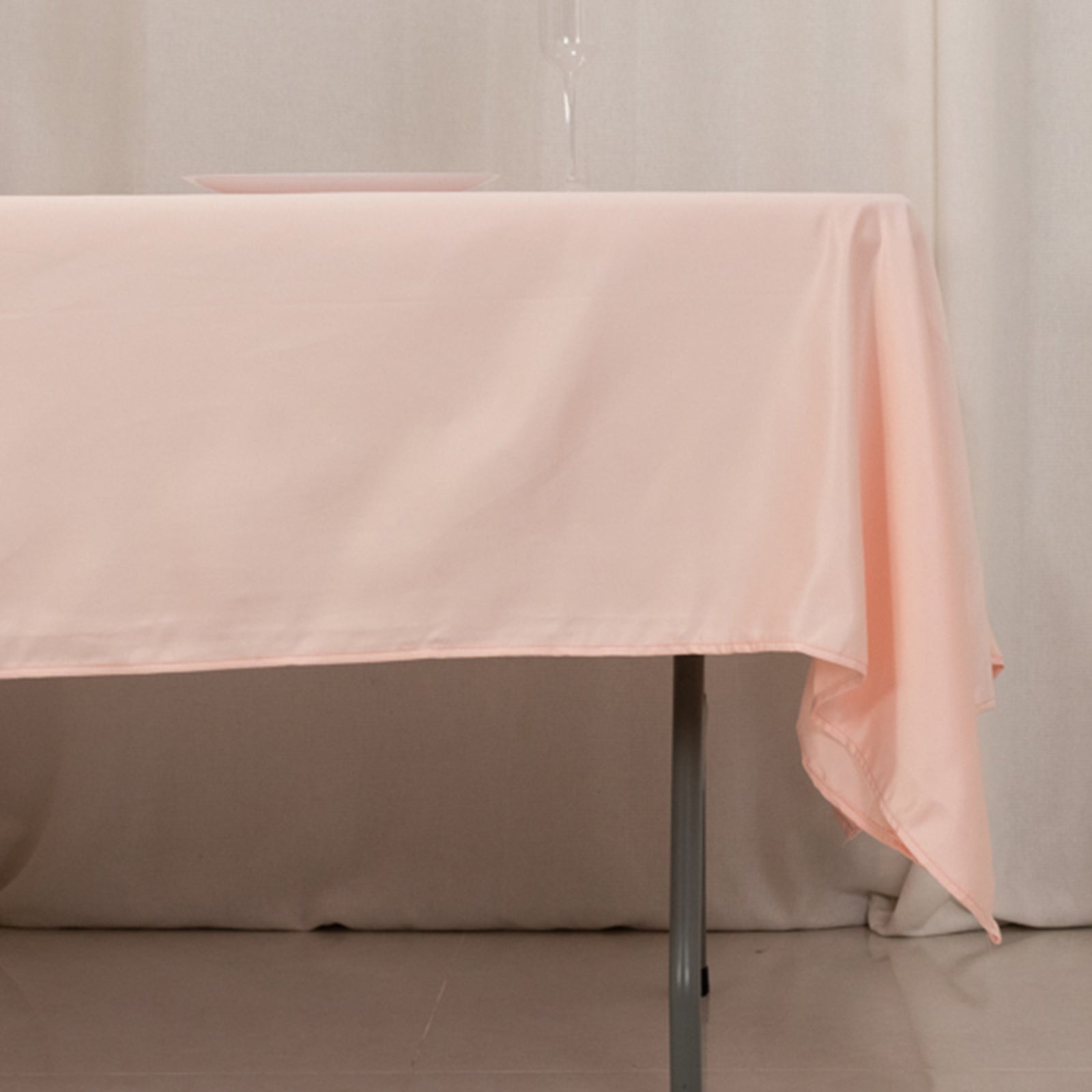 Lamour Satin 60"x102" Rectangle Tablecloth Blush - Durable & Silky Soft Feel Table Cover - Bell Racket Store