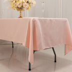 Lamour Satin 60"x102" Rectangle Tablecloth Blush - Durable & Silky Soft Feel Table Cover - Bell Racket Store