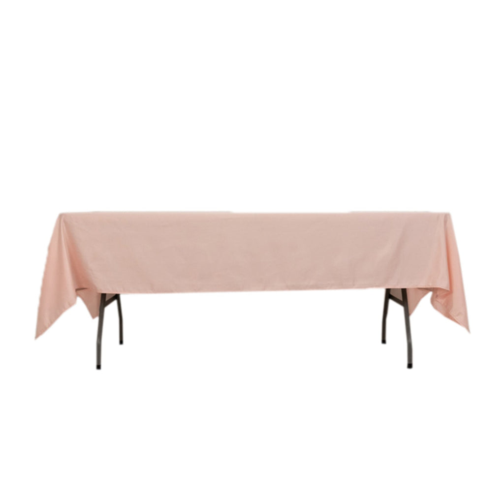 Lamour Satin 60"x102" Rectangle Tablecloth Blush - Durable & Silky Soft Feel Table Cover - Bell Racket Store