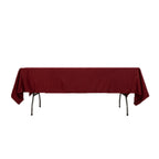 Lamour Satin 60"x102" Rectangle Tablecloth Burgundy - Durable & Silky Soft Feel Table Cover - Bell Racket Store