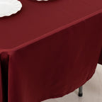 Lamour Satin 60"x102" Rectangle Tablecloth Burgundy - Durable & Silky Soft Feel Table Cover - Bell Racket Store
