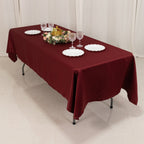 Lamour Satin 60"x102" Rectangle Tablecloth Burgundy - Durable & Silky Soft Feel Table Cover - Bell Racket Store