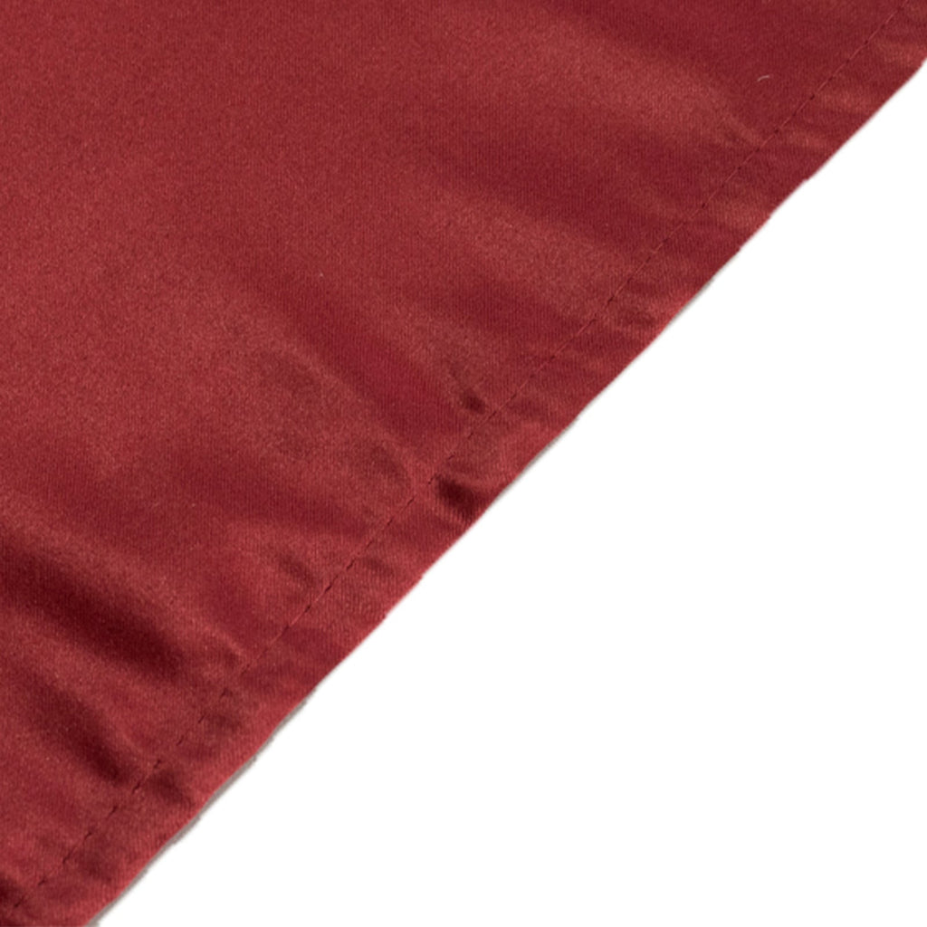 Lamour Satin 60"x102" Rectangle Tablecloth Burgundy - Durable & Silky Soft Feel Table Cover - Bell Racket Store