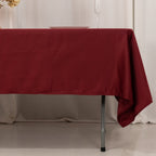 Lamour Satin 60"x102" Rectangle Tablecloth Burgundy - Durable & Silky Soft Feel Table Cover - Bell Racket Store