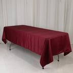 Lamour Satin 60"x102" Rectangle Tablecloth Burgundy - Durable & Silky Soft Feel Table Cover - Bell Racket Store