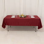 Lamour Satin 60"x102" Rectangle Tablecloth Burgundy - Durable & Silky Soft Feel Table Cover - Bell Racket Store