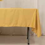 Lamour Satin 60"x102" Rectangle Tablecloth Champagne - Durable & Silky Soft Feel Table Cover - Bell Racket Store