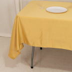Lamour Satin 60"x102" Rectangle Tablecloth Champagne - Durable & Silky Soft Feel Table Cover - Bell Racket Store