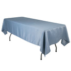 Lamour Satin 60"x102" Rectangle Tablecloth Dusty Blue - Durable & Silky Soft Feel Table Cover - Bell Racket Store