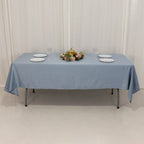 Lamour Satin 60"x102" Rectangle Tablecloth Dusty Blue - Durable & Silky Soft Feel Table Cover - Bell Racket Store