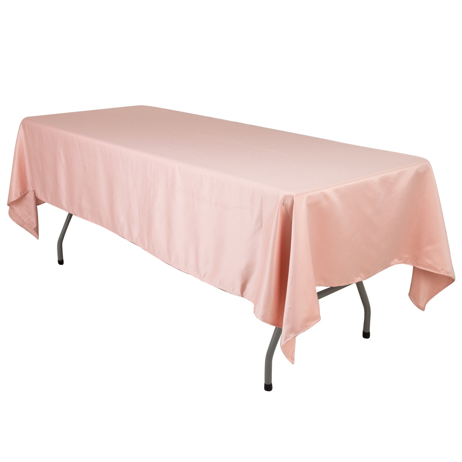 Lamour Satin 60"x102" Rectangle Tablecloth Dusty Rose - Durable & Silky Soft Feel Table Cover - Bell Racket Store