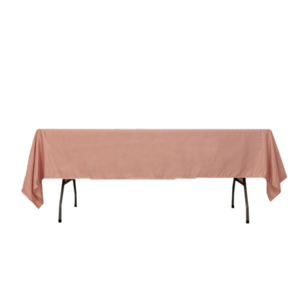 Lamour Satin 60"x102" Rectangle Tablecloth Dusty Rose - Durable & Silky Soft Feel Table Cover - Bell Racket Store