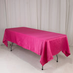 Lamour Satin 60"x102" Rectangle Tablecloth Fuchsia - Durable & Silky Soft Feel Table Cover - Bell Racket Store