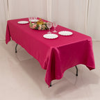Lamour Satin 60"x102" Rectangle Tablecloth Fuchsia - Durable & Silky Soft Feel Table Cover - Bell Racket Store