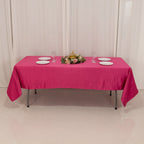 Lamour Satin 60"x102" Rectangle Tablecloth Fuchsia - Durable & Silky Soft Feel Table Cover - Bell Racket Store