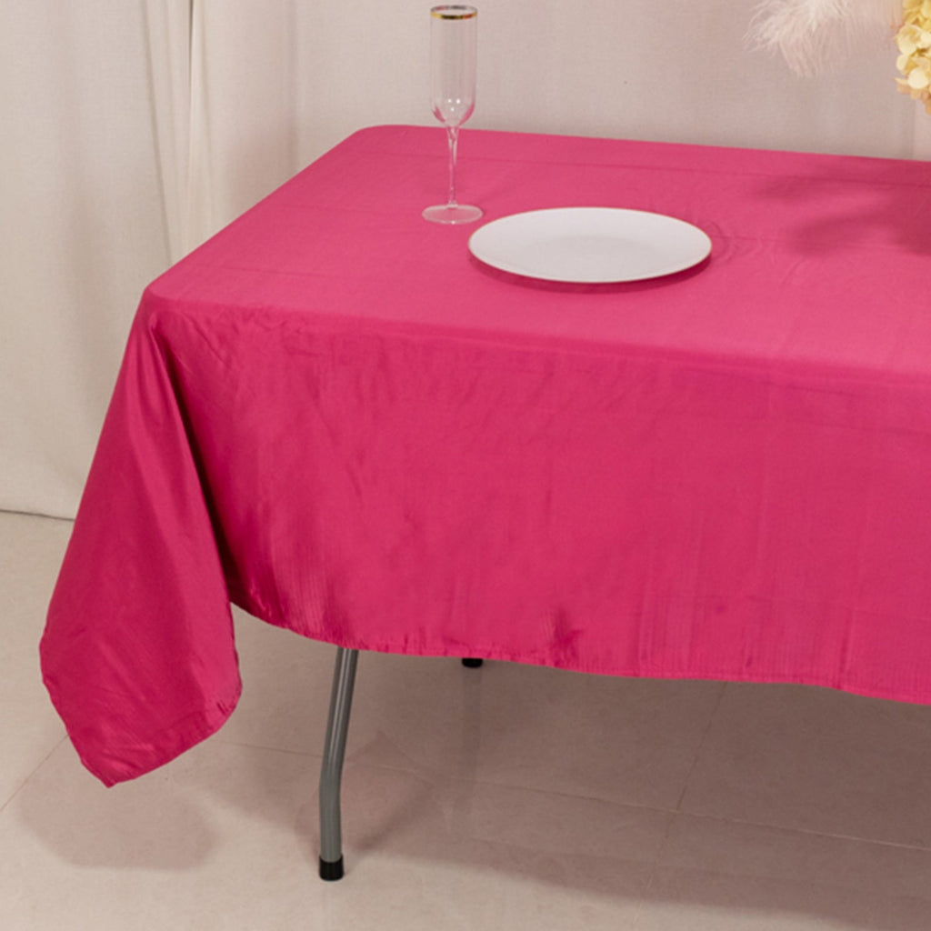 Lamour Satin 60"x102" Rectangle Tablecloth Fuchsia - Durable & Silky Soft Feel Table Cover - Bell Racket Store
