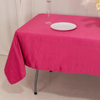 Lamour Satin 60"x102" Rectangle Tablecloth Fuchsia - Durable & Silky Soft Feel Table Cover - Bell Racket Store