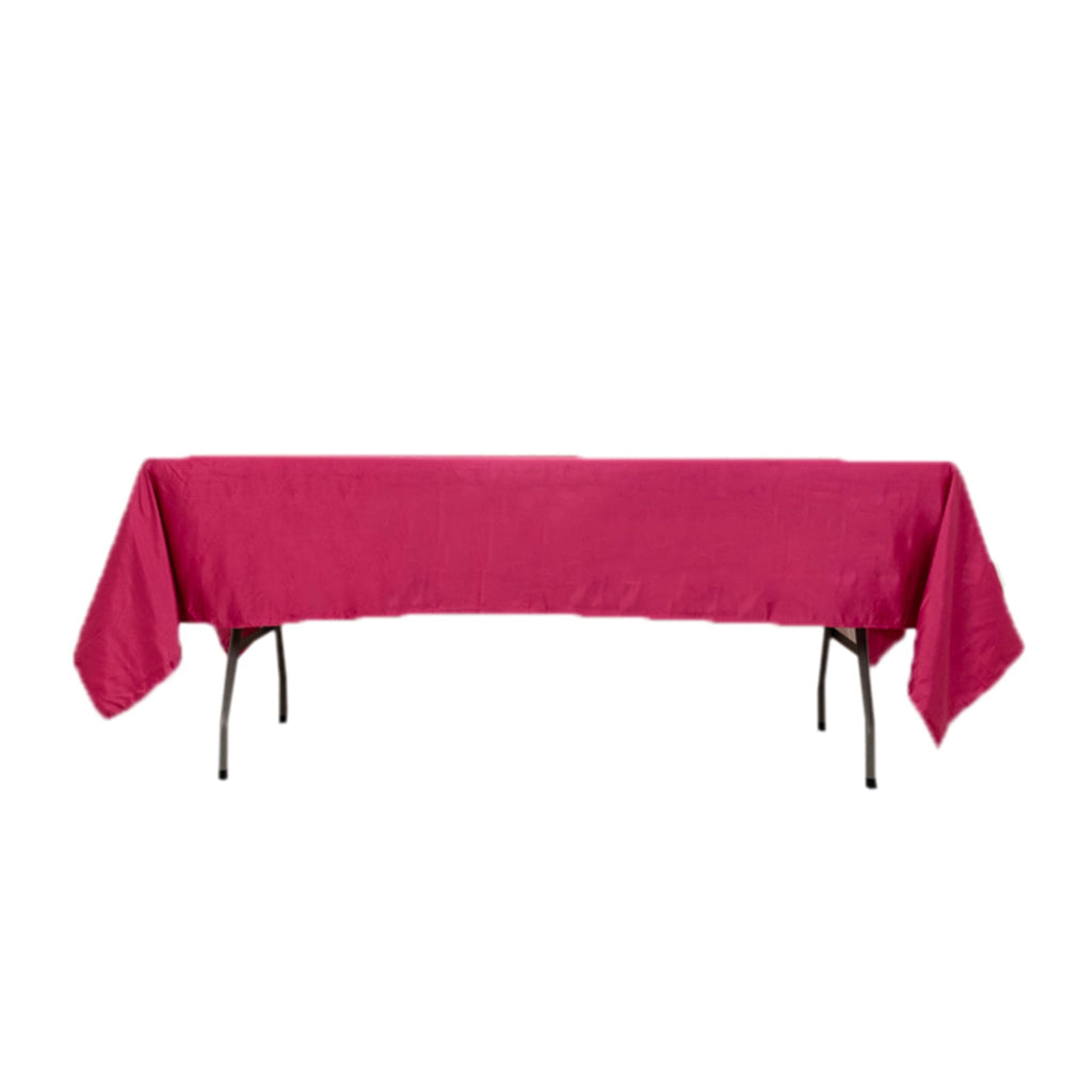 Lamour Satin 60"x102" Rectangle Tablecloth Fuchsia - Durable & Silky Soft Feel Table Cover - Bell Racket Store