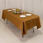Lamour Satin 60"x102" Rectangle Tablecloth Gold - Durable & Silky Soft Feel Table Cover for Weddings & Banquets - Bell Racket Store