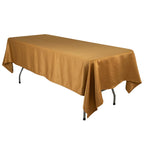 Lamour Satin 60"x102" Rectangle Tablecloth Gold - Durable & Silky Soft Feel Table Cover for Weddings & Banquets - Bell Racket Store