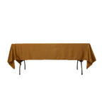 Lamour Satin 60"x102" Rectangle Tablecloth Gold - Durable & Silky Soft Feel Table Cover for Weddings & Banquets - Bell Racket Store