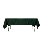 Lamour Satin 60"x102" Rectangle Tablecloth Hunter Emerald Green - Durable & Silky Soft Feel Table - Bell Racket Store