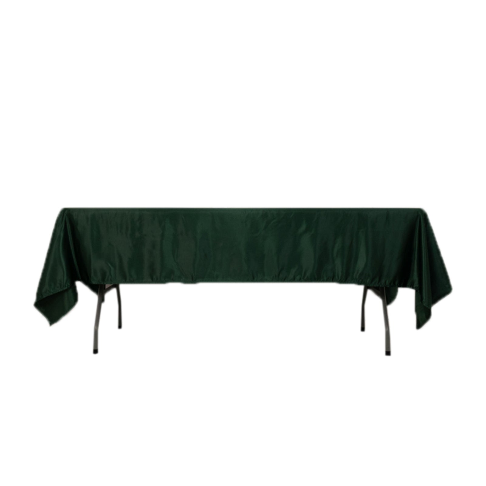 Lamour Satin 60"x102" Rectangle Tablecloth Hunter Emerald Green - Durable & Silky Soft Feel Table - Bell Racket Store