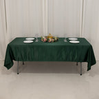 Lamour Satin 60"x102" Rectangle Tablecloth Hunter Emerald Green - Durable & Silky Soft Feel Table - Bell Racket Store