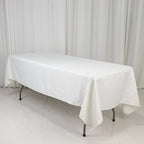 Lamour Satin 60"x102" Rectangle Tablecloth Ivory - Durable & Silky Soft Feel Table Cover - Bell Racket Store