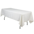 Lamour Satin 60"x102" Rectangle Tablecloth Ivory - Durable & Silky Soft Feel Table Cover - Bell Racket Store