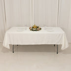 Lamour Satin 60"x102" Rectangle Tablecloth Ivory - Durable & Silky Soft Feel Table Cover - Bell Racket Store
