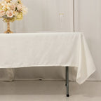 Lamour Satin 60"x102" Rectangle Tablecloth Ivory - Durable & Silky Soft Feel Table Cover - Bell Racket Store