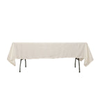 Lamour Satin 60"x102" Rectangle Tablecloth Ivory - Durable & Silky Soft Feel Table Cover - Bell Racket Store